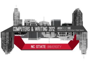 Computers and Writing banner featuring a white trophy on a red background, reading "architexture."