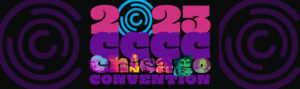 Black banner with pink and purple text reading, "2023 CCCC Chicago Convention."