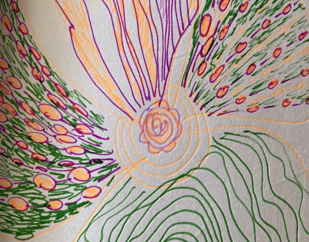 Detail from a reflective 'doodle' drawn by Amita Nijhawan.