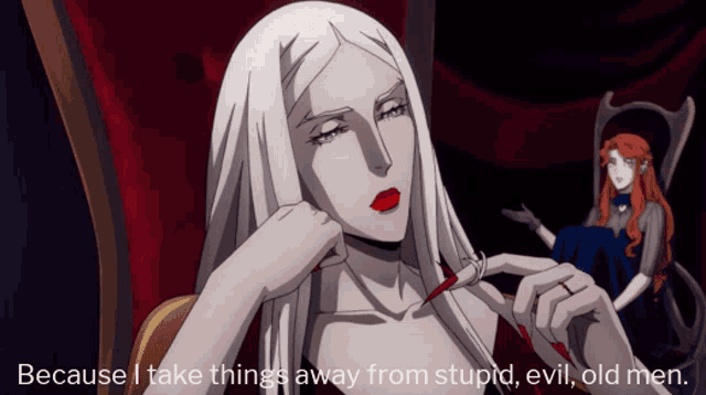 Carmilla from Netflix's "Castlevania" describing her motivations for turning on Dracula.